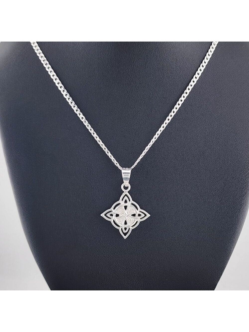 New Sterling Silver 925 Witch’s Knot Necklace – Wiccan Pagan Protection Amulet - Picture 7 of 7